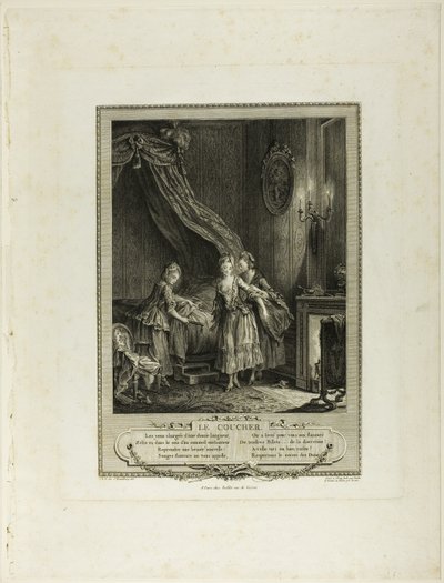 Andare a letto, da Monument du Costume Physique et Moral de la fin du Dix-huitième siècle da Antoine Jean Duclos