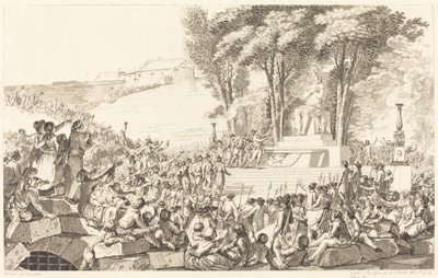 La Fontana della Rigenerazione sui resti della Bastiglia, 10 aprile 1793 da Antoine Jean Duclos after Charles Monnet