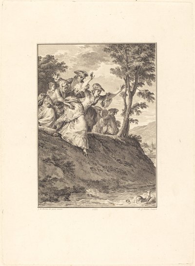 Lei si lancia dopo di lui da Antoine Jean Duclos after Jean Michel Moreau