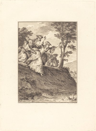 Lei si slancia dopo di lui da Antoine Jean Duclos after Jean Michel Moreau