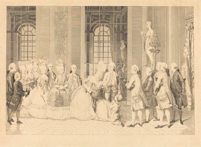 La Regina annuncia a Mme. de Bellegarde i giudici e la libertà di suo marito a maggio da Antoine Jean Duclos after vicomte Charles Henri Desfosses