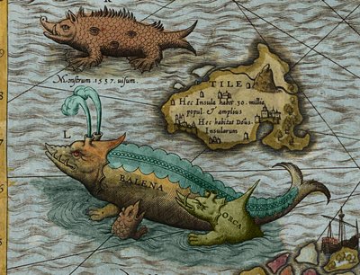 Dettaglio di Una Mappa del Mare (Carta marina) di Olaus Magnus (1490-1557) da Antoine Lafrery