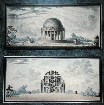 Progetto per una Casa per un Cosmopolita, 1783 (dettaglio) da Antoine Laurent Thomas Vaudoyer