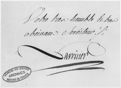 Autografo di Lavoisier da una lettera, 31 agosto 1769 da Antoine Laurent de Lavoisier