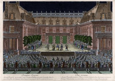 Rappresentazione, nel cortile di marmo del castello di Versailles, di 