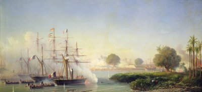 Assalto alla cittadella di Saigon da parte del vice ammiraglio Rigault de Genouilly, 17 febbraio da Antoine Leon Morel Fatio