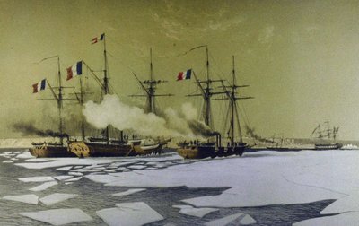 Rompighiaccio nel Liman del Dnepr per il passaggio delle batterie galleggianti, 1855-1856, 1860 da Antoine Leon Morel Fatio