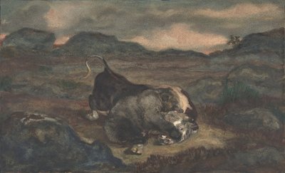 Orso che uccide un toro da Antoine Louis Barye