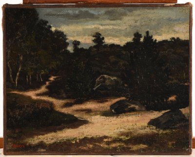 Francese: Chemin sableux en forêt de Fontainebleau da Antoine Louis Barye