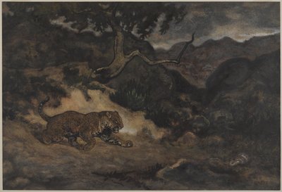 Giaguaro che scopre un serpente, c.1840 da Antoine Louis Barye