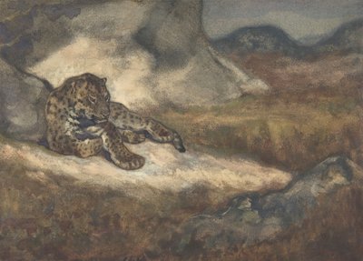Leopardo sdraiato da Antoine Louis Barye