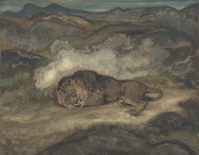 Leone che dorme da Antoine Louis Barye