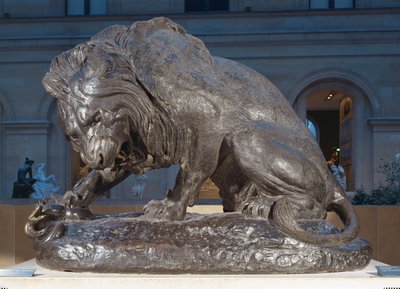 Leone con serpente ... da Antoine Louis Barye