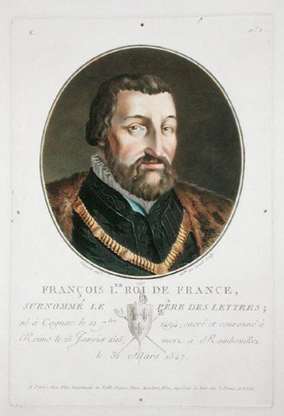 Francesco I (1494-1547) Re di Francia da Antoine Louis Francois Sergent Marceau