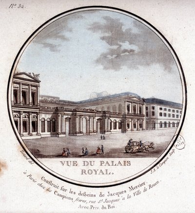 Veduta del Palazzo Reale di Parigi - in “Vedute pittoresche dei principali edifici di Parigi” di Sergeant da Antoine Louis Francois Sergent Marceau