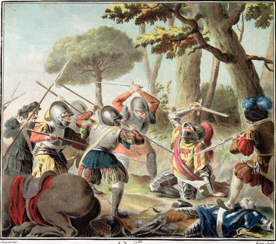 Gaston de Foix (1488-1512) ucciso nella battaglia di Ravenna, inciso da Roger, 1788 da Antoine Louis Francois Sergent Marceau