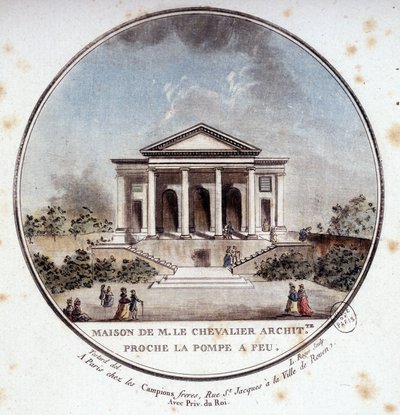 Maison de Monsieur le Chevalier, architetto, Parigi. In vedute pittoresche dei principali edifici di Parigi di Sergeant da Antoine Louis Francois Sergent Marceau