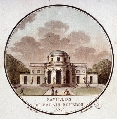 Padiglione del Palais Bourbon, Parigi. In vedute pittoresche dei principali edifici di Parigi di Sergeant da Antoine Louis Francois Sergent Marceau