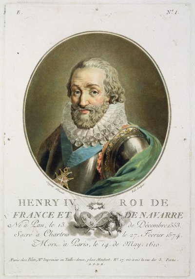 Ritratto di Enrico IV, Re di Francia e Navarra, inciso da Ride da Antoine Louis Francois Sergent Marceau