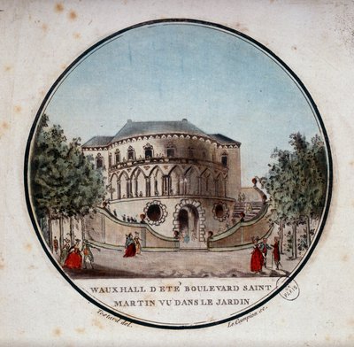 La sala dei vitelli del boulevard Saint Germain dal giardino, Parigi. In vedute pittoresche dei principali edifici di Parigi di Sergeant da Antoine Louis Francois Sergent Marceau