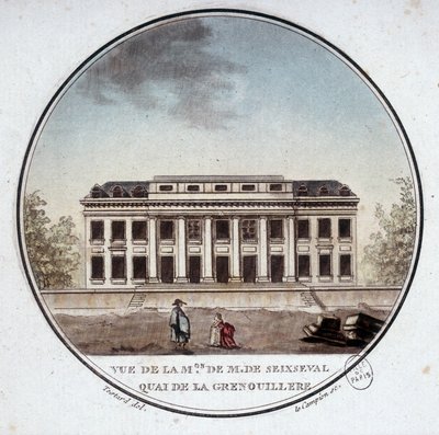 Veduta della casa di Monsieur de Seixseval, quai de la grenouillère a Parigi (ora quai d