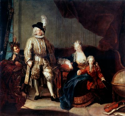 Ritratto del Barone von Erlach con la sua Famiglia, c1710 da Antoine Pesne