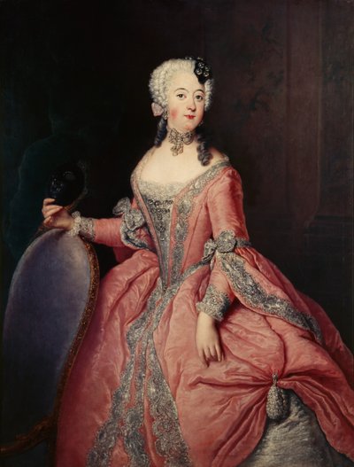 Ritratto di Luise Ulrike Principessa di Prussia (1720-1782) con maschera in mano da Antoine Pesne