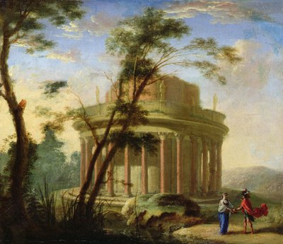 Paesaggio con un antico tempio da Antoine Pierre the Younger Patel