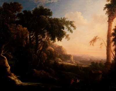 Pan e Siringa in un paesaggio arcadico da Antoine Pierre the Younger Patel