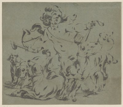Amore come cacciatore con cani da Antoine Sallaert
