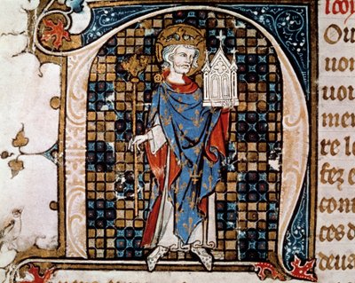 Ritratto a figura intera di San Luigi (o Luigi IX) da Antoine Verard