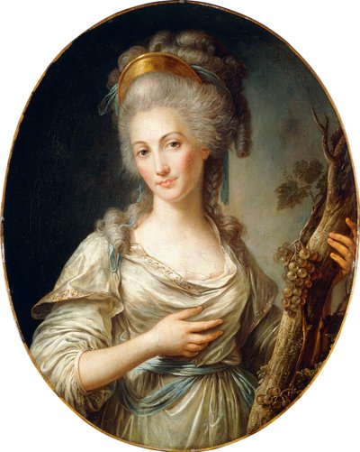 Ritratto di una signora detta la Principessa de Lamballe, in piedi a tre quarti, con un vestito bianco e una fascia blu da Antoine Vestier