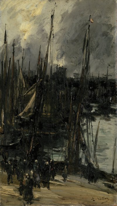 Veduta del porto di Dunkerque (o Dieppe?) da Antoine Vollon