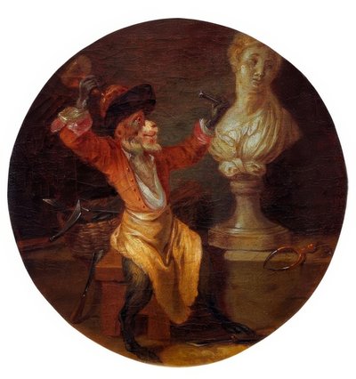 La scimmia come scultore da Jean Antoine Watteau