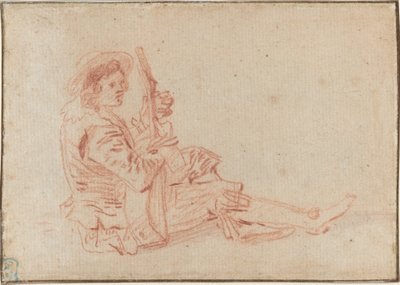 Chitarrista seduto (recto) da Antoine Watteau