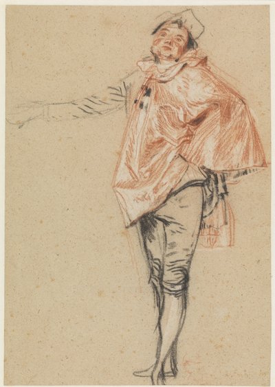 Studio di una Danzatrice in Piedi con un Braccio Teso da Antoine Watteau