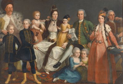 David George van Lennep (1712-97), Mercante anziano della fabbrica olandese a Smirne, e sua moglie e figli da Antoine de Favray (attributed to)