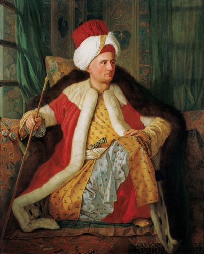 Ritratto di Charles Gravier Conte di Vergennes e Ambasciatore francese, in abiti turchi, seconda metà del XVIII sec. da Antoine de Favray