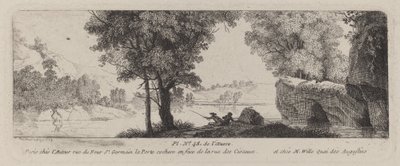 Paesaggio Fluviale con un Pescatore da Antoine de Marcenay de Ghuy