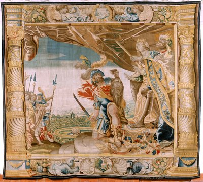 Teseo presenta la testa del Minotauro al Re e alla Regina di Creta (dalla serie Storia di Teseo) da Antoine or Anthonis Sallaert