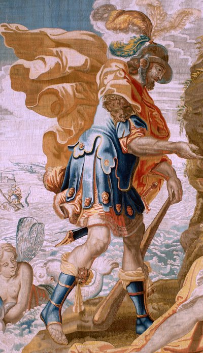 Arazzo fiammingo. Serie Storia di Teseo. Teseo riceve l