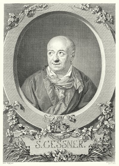 Salomon Gessner, pittore e poeta svizzero (incisione) da Anton (after) Graff