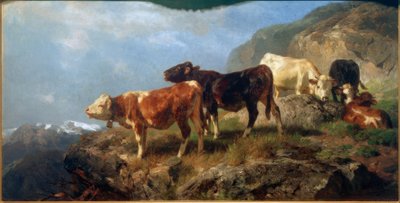 Bestiame in alta montagna da Anton Braith