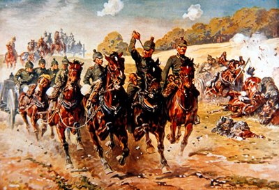 Artiglieria da campo tedesca in azione sotto il fuoco da Anton Hoffmann