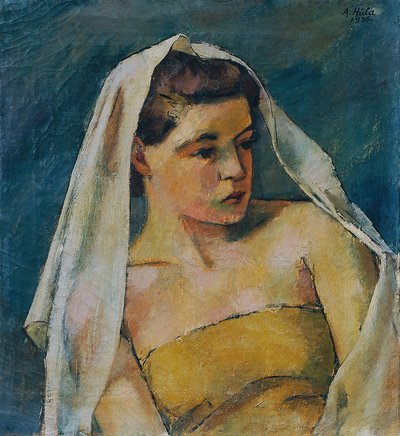 Giovane donna con velo da Anton Hula