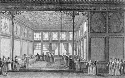 Interno di un salotto nel Palazzo Topkapi della Sultana Hadidge, sorella di Selim III da Anton Ignaz (after) Melling