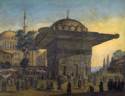 Vista della fontana Tophane (Top Hane), Istanbul, Turchia da Anton Ignaz Melling