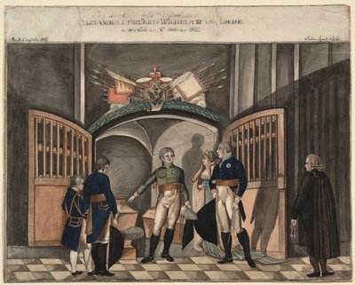 Vicino alle ceneri di Federico il Grande. Zar Alessandro I, Re Federico Guglielmo III e Luisa di Prussia da Anton Ignaz Vogel