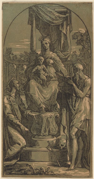 Madonna col Bambino in trono, San Girolamo e San Francesco da Anton Maria Zanetti I, after Parmigianino