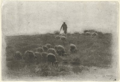 Pastore con gregge di pecore da Anton Mauve
